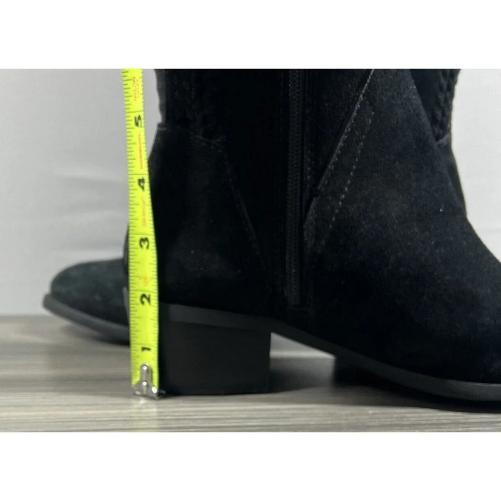 Vince Camuto Bendra Boots Womens 7.5 M 38‎ Over The Knee Black Suede Zip Heel